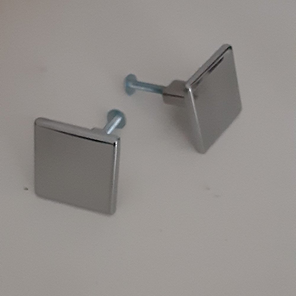 Square Chrome Dresser/ Cabinet  Knobs - 22pcs